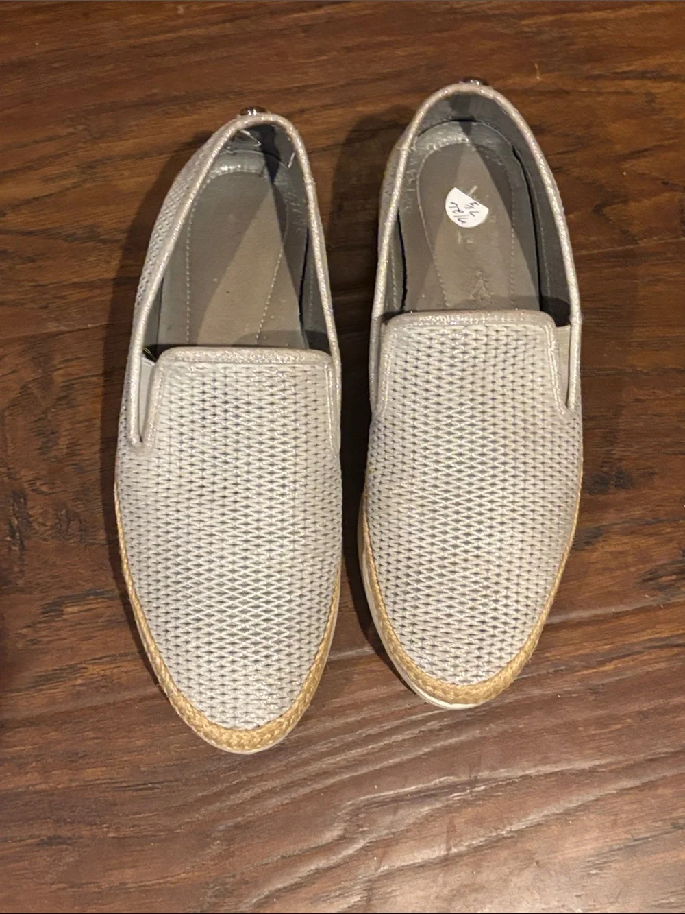 Donald J. Pliner Beige Knit Slip-On Espadrille Sneakers
